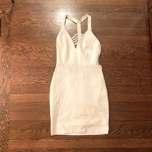Skintight White Cocktail Dress